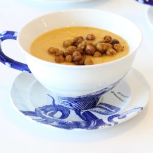 Roasted Butternut Squash & Apple Soup with Crispy Chickpeas